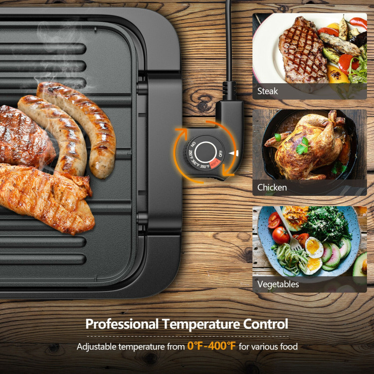 1500W Smokeless Indoor Grill Electric Griddle with Non-stick Cooking PlateCostway Gallery View 9 of 12