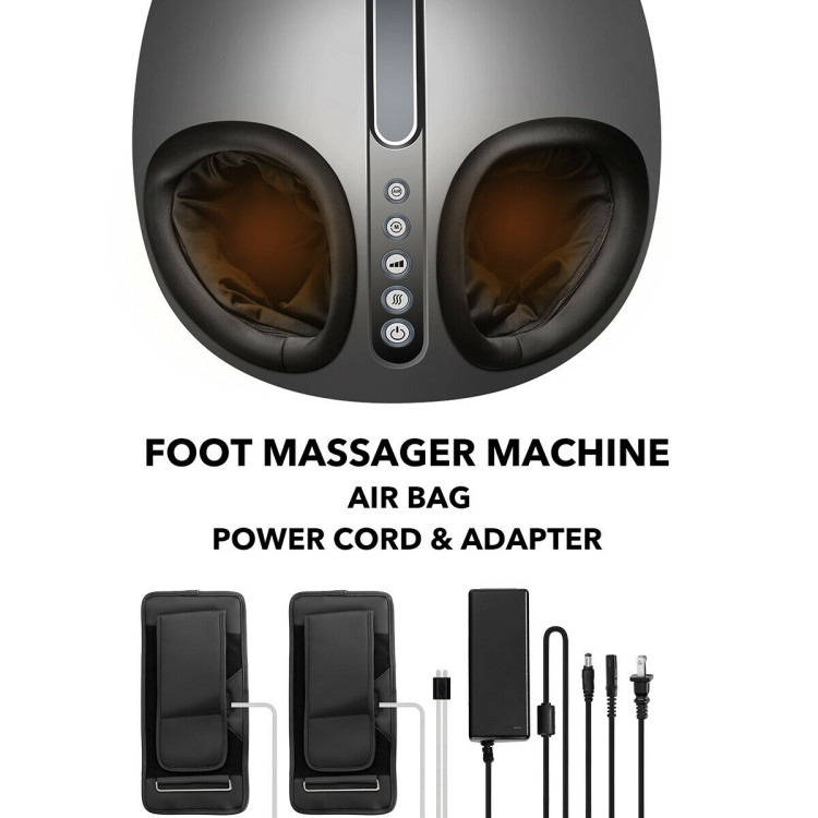 Foot Massager Machine with Heat and Calf Air Bag-BlackCostway Gallery View 8 of 12