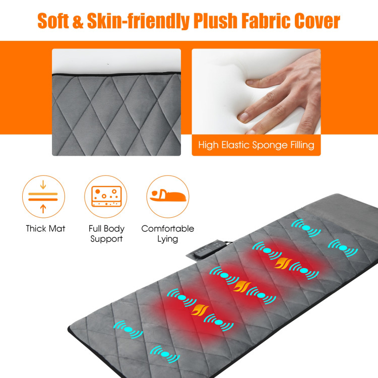 Foldable Mat Full Body Massager with 10 Vibration Motors and 3 Heating PadsCostway Gallery View 10 of 12