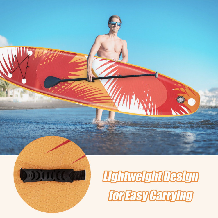 10.5 Feet Inflatable Stand Up board with Aluminum Paddle Pump-MCostway Gallery View 8 of 12