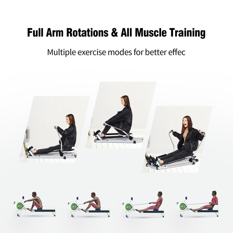 Exercise Adjustable Double Hydraulic Resistance Rowing MachineCostway Gallery View 9 of 11