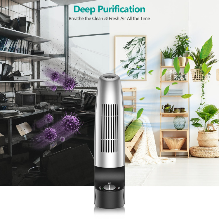 2 Pieces Mini Ionic Whisper Home Air Purifier for Dust and SmokeCostway Gallery View 7 of 11