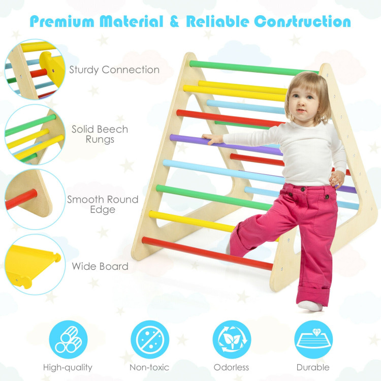 5-in-1 Toddling Kids Climbing Triangle and Cube Playing SetCostway Gallery View 5 of 12