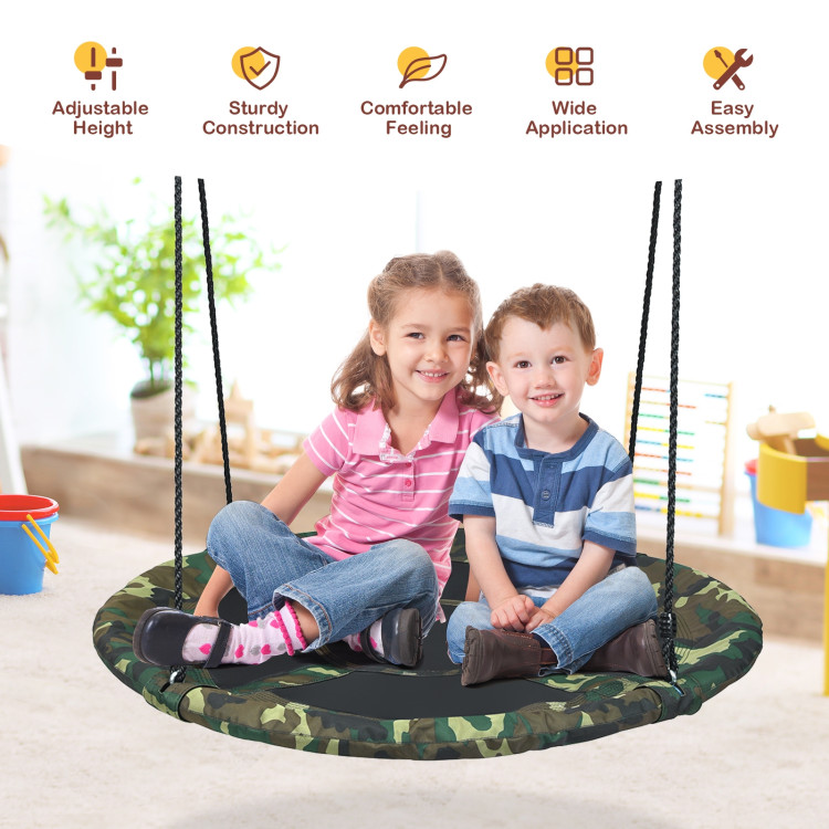 40 Inch Flying Saucer Tree Swing Outdoor Play Set with Adjustable Ropes Gift for KidsCostway Gallery View 2 of 12