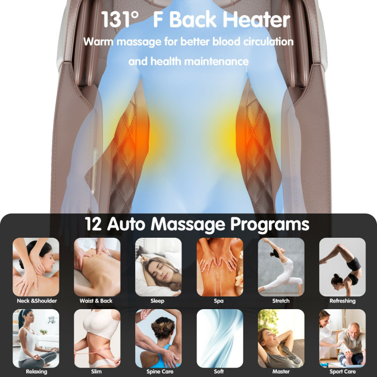 Full Body Zero Gravity Massage Chair with SL Track  HeatCostway Gallery View 9 of 11