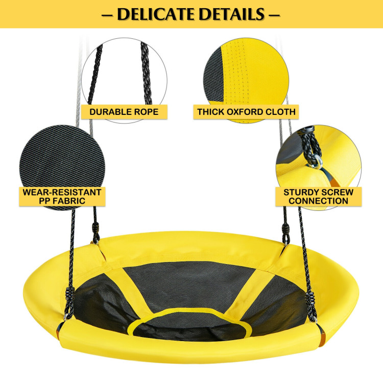 40 inch Nest Tree Outdoor Round Swing-YellowCostway Gallery View 5 of 11