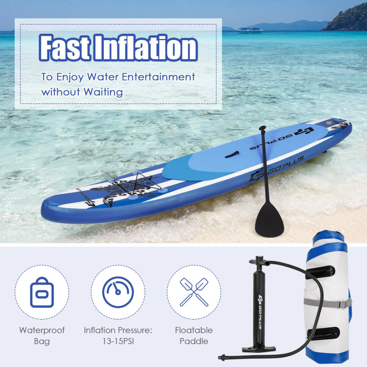 10.6 Feet Inflatable Adjustable Paddle Board with Carry BagCostway Gallery View 11 of 12