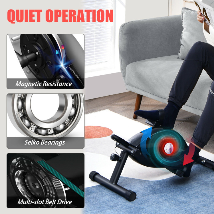 Portable Under Desk Bike Pedal Exerciser with Adjustable Magnetic ResistanceCostway Gallery View 8 of 12