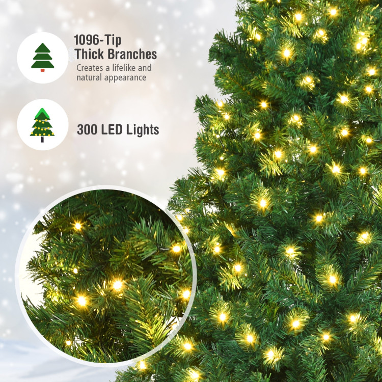7 Feet PVC Artificial Christmas Tree with LED LightsCostway Gallery View 5 of 12