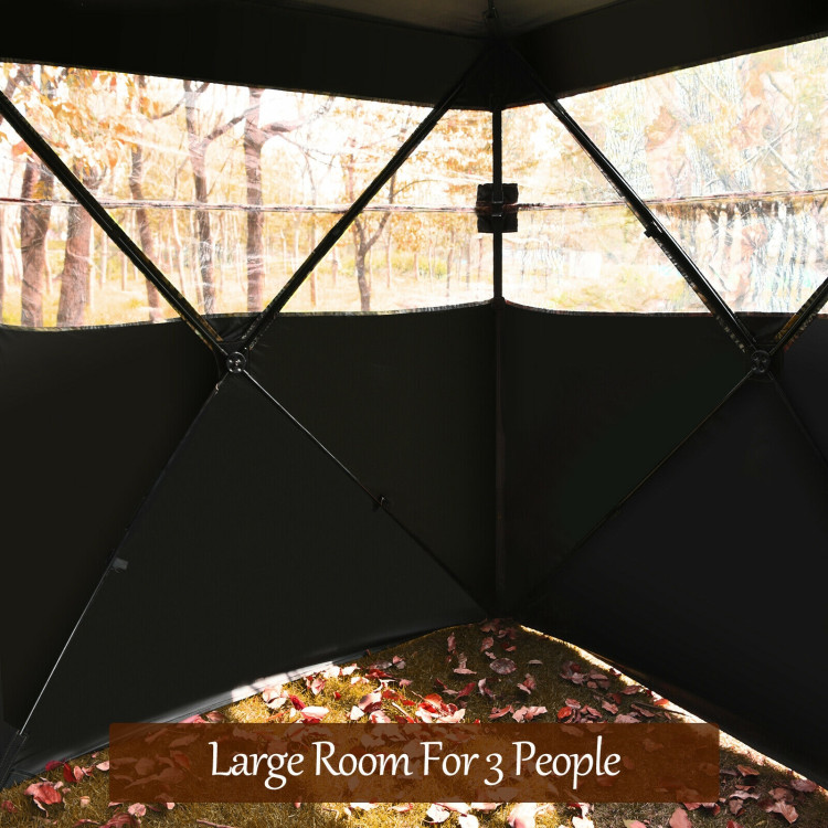 3 Person Hunting camouflage Surround View Tent with Slide Mesh WindowCostway Gallery View 11 of 12