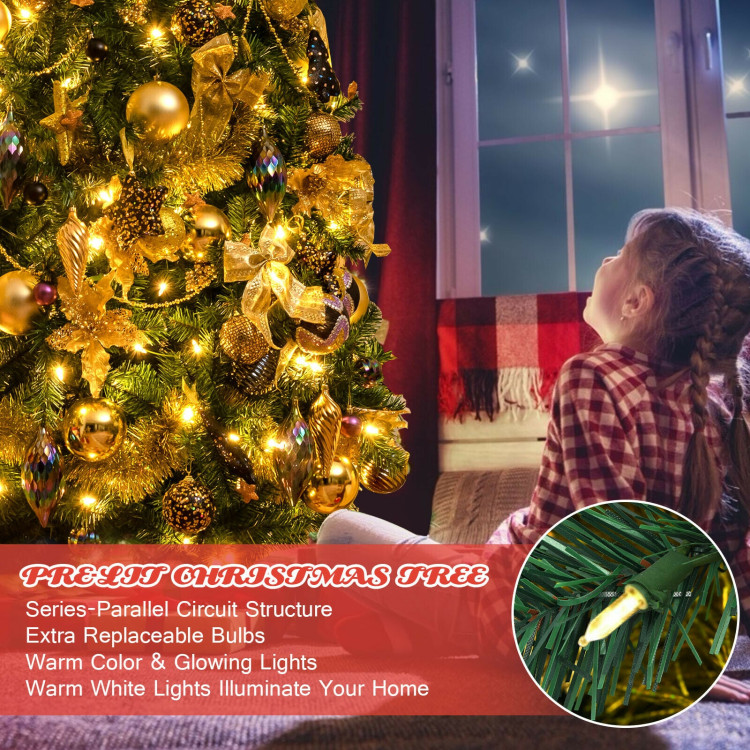 Pre-Lit Artificial Christmas Tree wIth Ornaments and LightsCostway Gallery View 8 of 13