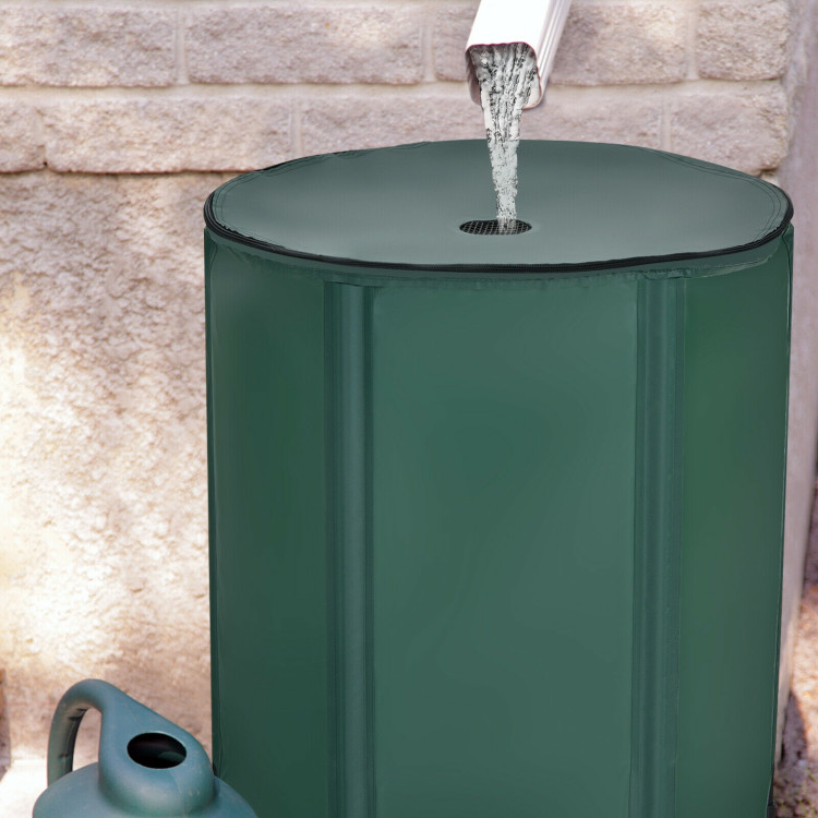 53 Gallon Portable Collapsible Rain Barrel Water CollectorCostway Gallery View 6 of 10