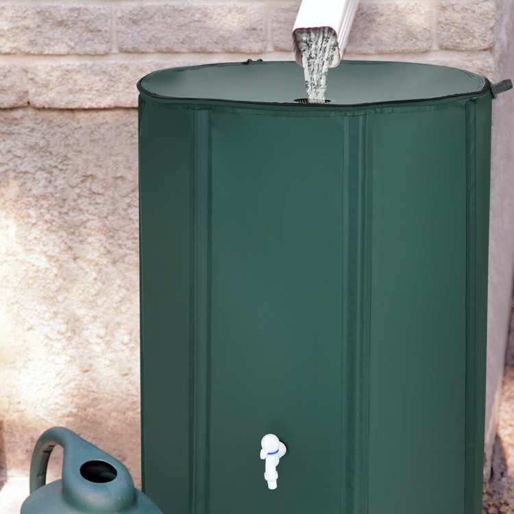100 Gallon Portable Rain Barrel Water Collector Tank with Spigot Filter - Gallery View 2 of 10