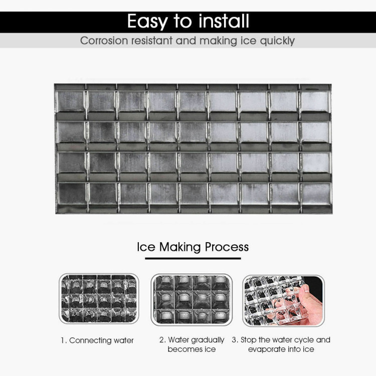 Portable Built-In Stainless Steel Commercial Ice MakerCostway Gallery View 5 of 12