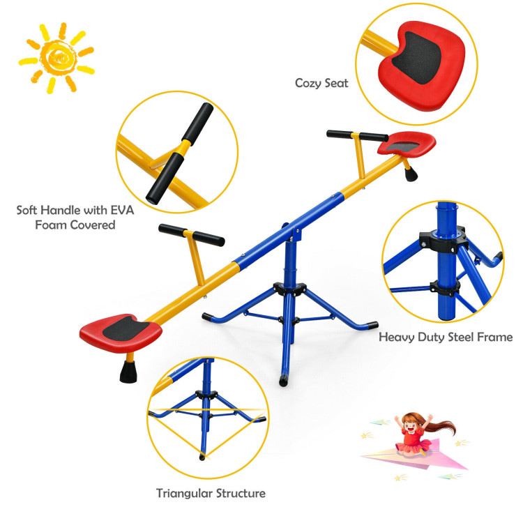 360°Rotation Kids Seesaw Swivel Teeter Totter Playground EquipmentCostway Gallery View 11 of 11