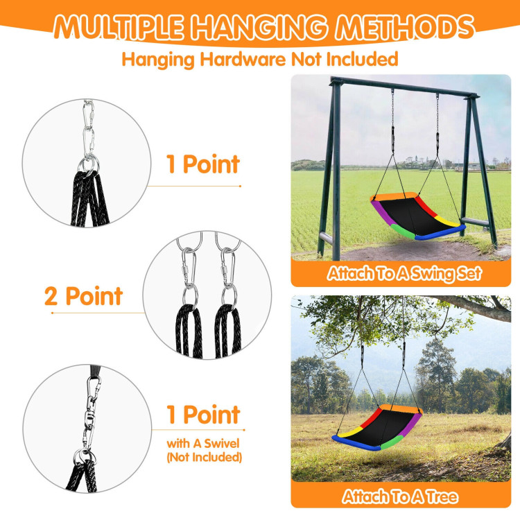 700lb Giant 60 Inch Skycurve Platform Tree Swing for Kids and Adults-MulticolorCostway Gallery View 11 of 12