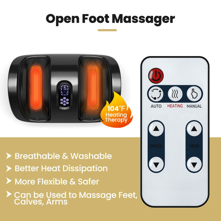 Shiatsu Foot Massager with Kneading and Heat Function -BlackCostway Gallery View 9 of 10