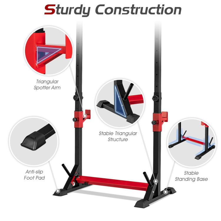 Adjustable Squat Rack Stand for Home Gym FitnessCostway Gallery View 5 of 10