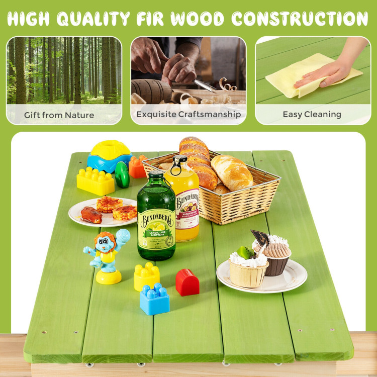 3-in-1 Outdoor Wooden Kids Water Sand Table with Play BoxesCostway Gallery View 5 of 10
