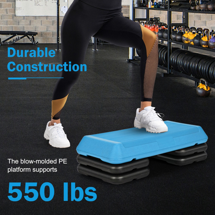 29 Inch Adjustable Workout Fitness Aerobic Stepper Exercise Platform-BlueCostway Gallery View 7 of 10