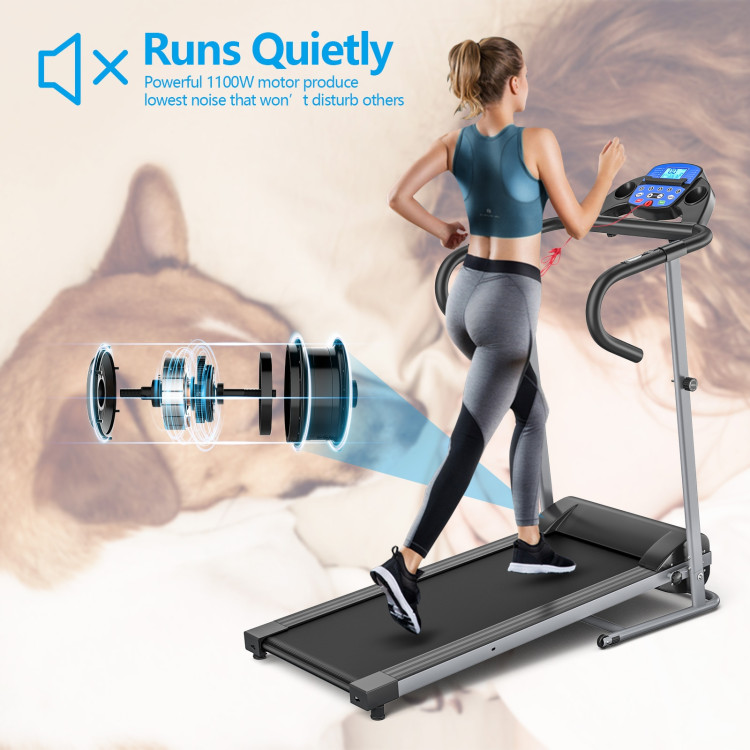 Electric Foldable Treadmill with LCD Display and Heart Rate SensorCostway Gallery View 5 of 10