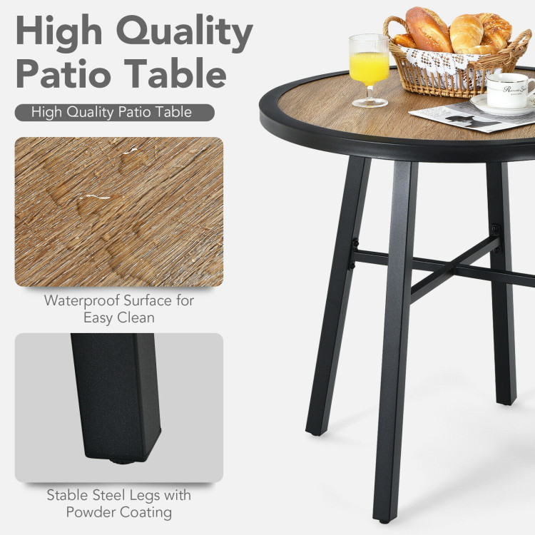 29 Inch Patio Round Bistro Metal Table with Heavy-Duty Steel FrameCostway Gallery View 9 of 10
