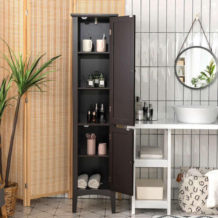 Freestanding Bathroom Storage Cabinet for Kitchen and Living Room-CoffeeCostway Gallery View 7 of 10