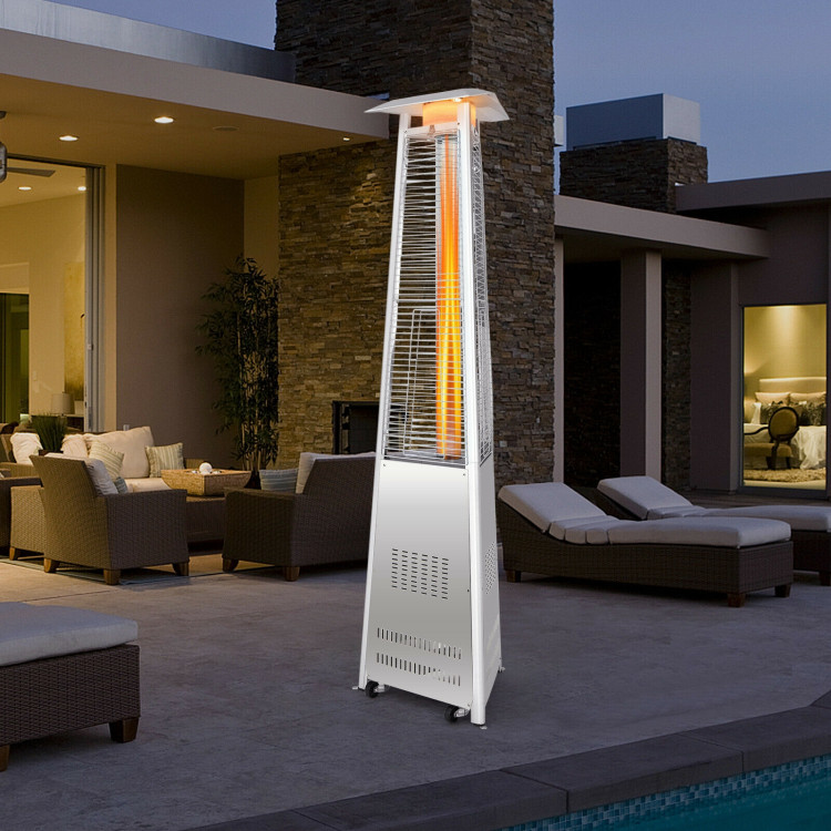 42,000 BTU Stainless Steel Pyramid Patio Heater With WheelsCostway Gallery View 7 of 11