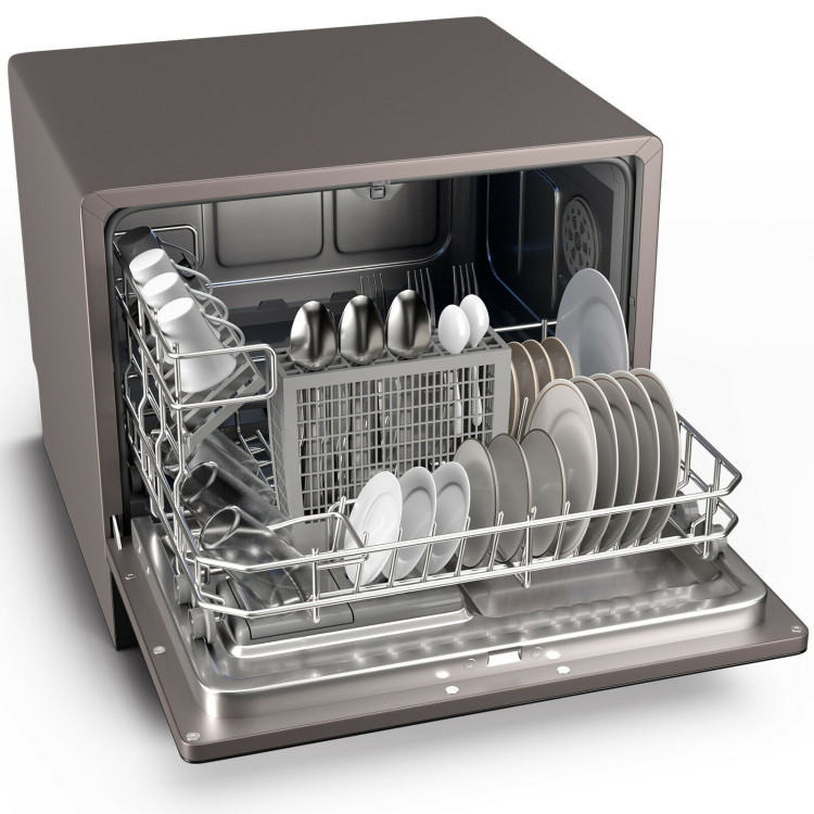 6 Place Setting Built-in or Countertop Dishwasher Machine with 5 ProgramsCostway Gallery View 7 of 12