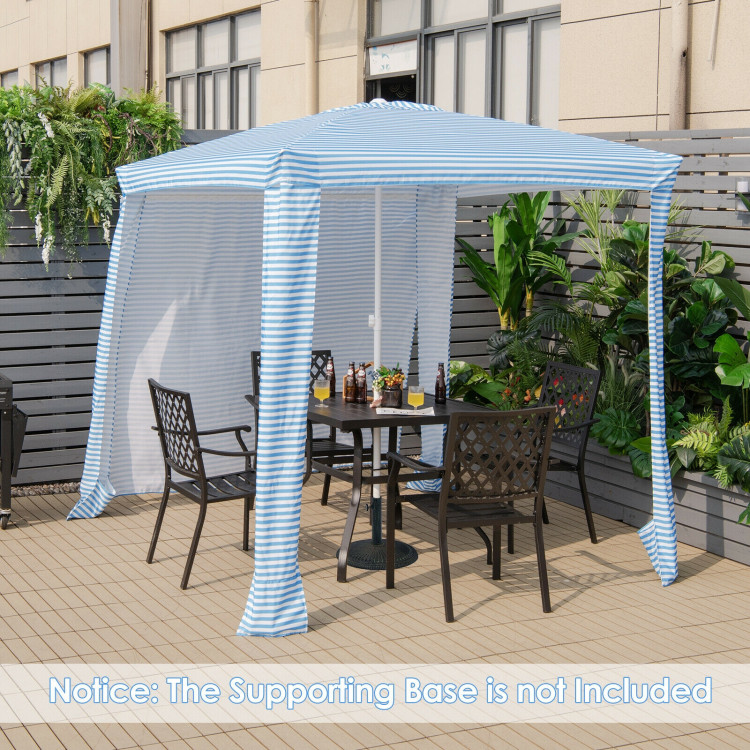 6.6 x 6.6 Feet Foldable and Easy-Setup Beach Canopy With Carry Bag-BlueCostway Gallery View 7 of 10