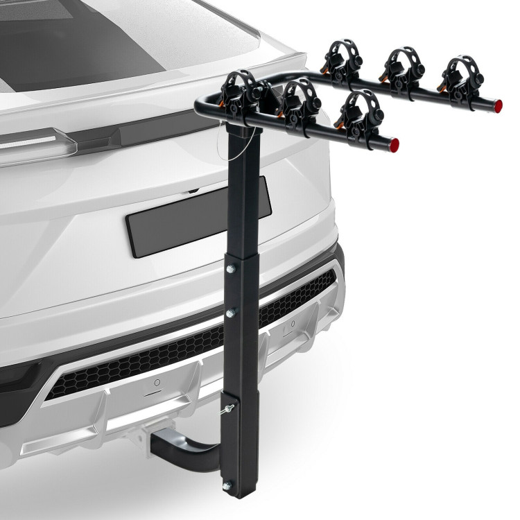 3/4-Bike Hitch Mount Rack with Safety Strap for Car Truck SUV-3-BikeCostway Gallery View 7 of 11