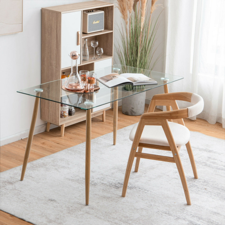 Glass Rectangular Dining Table with Metal Legs - Gallery View 6 of 12