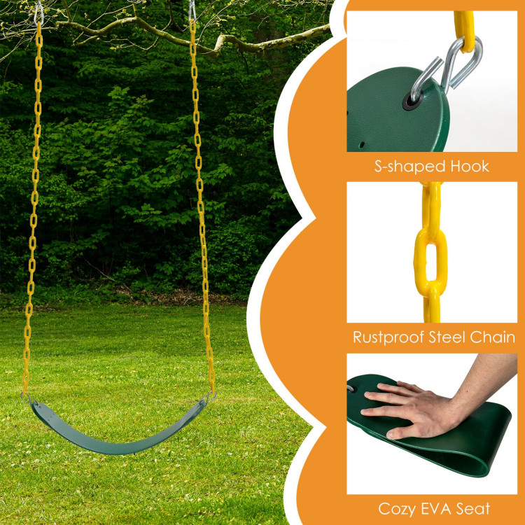 2-Pack Swing Set Swing Seat Replacement and Saucer Tree SwingCostway Gallery View 7 of 10