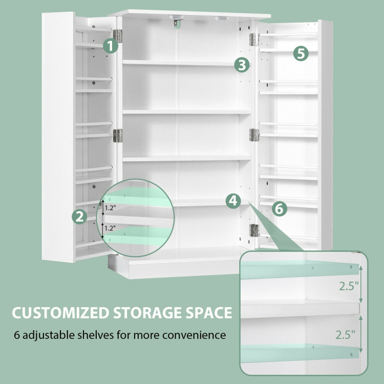 Costway 17-Tier Kitchen Pantry Cabinet with 2 Doors and 6 Adjustable Shelves