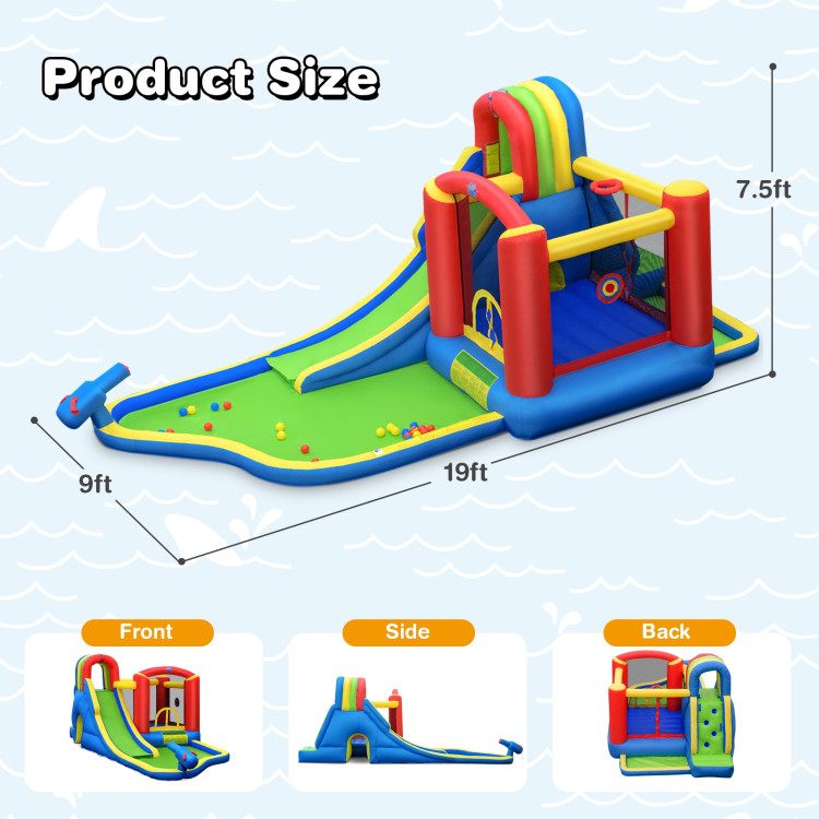 Inflatable Kid Bounce House Slide Climbing Splash Park Pool Jumping Castle Without BlowerCostway Gallery View 4 of 8