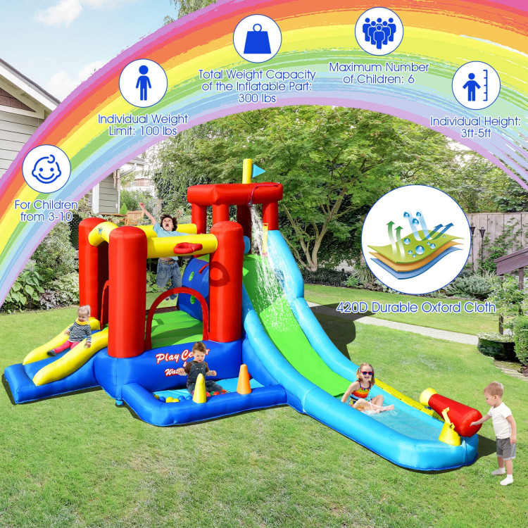 9-in-1 Inflatable Kids Water Slide Bounce House with 860W BlowerCostway Gallery View 2 of 11