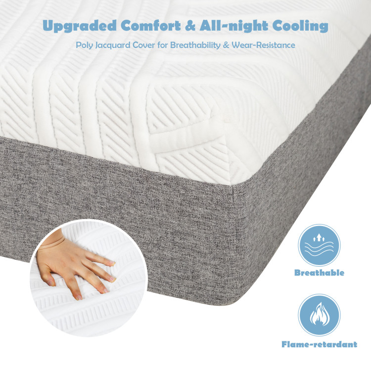 Twin XL Bed Mattress Gel Memory Foam Convoluted Foam for Adjustable BedCostway Gallery View 12 of 12