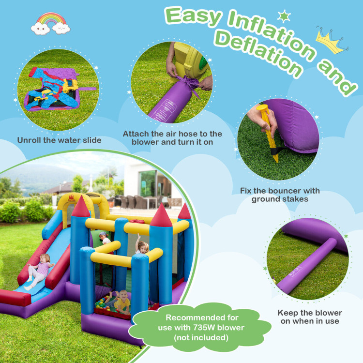 5-in-1 Inflatable Bounce Castle without BlowerCostway Gallery View 8 of 10