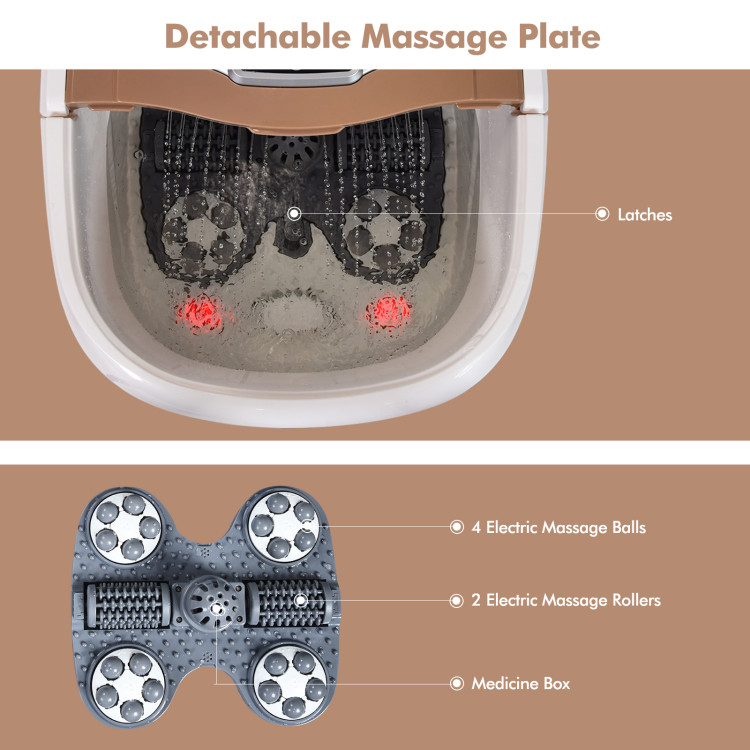 Portable All-In-One Heated Foot Bubble Spa Bath Motorized Massager-CoffeeCostway Gallery View 9 of 10