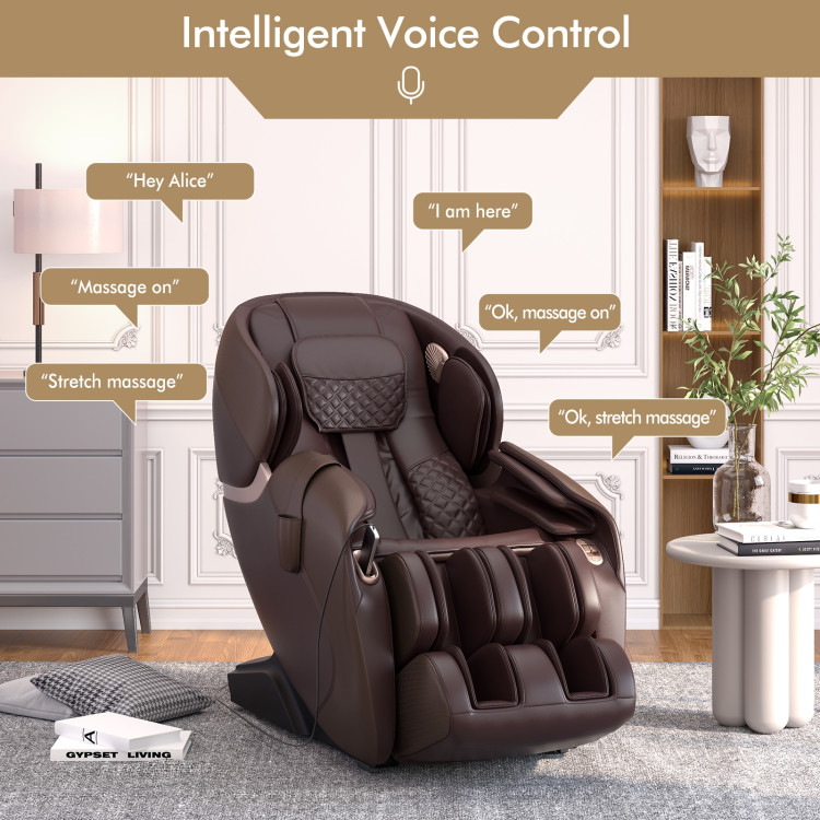 Full Body Zero Gravity Massage Chair Recliner with SL Track-BrownCostway Gallery View 10 of 11