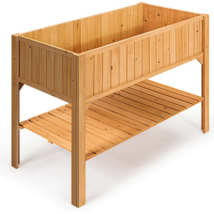 Wooden Elevated Planter Box Shelf Suitable for Garden UseCostway Gallery View 1 of 11