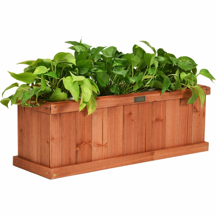 Wooden Decorative Planter Box for Garden Yard and Window Costway Gallery View 4 of 12