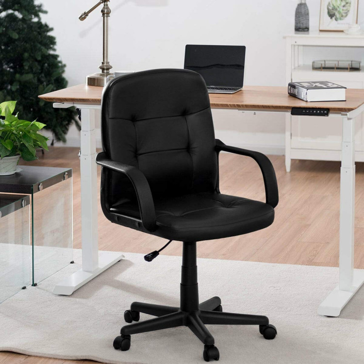 Ergonomic Mid-back Executive Office Chair Swivel Computer ChairCostway Gallery View 2 of 8