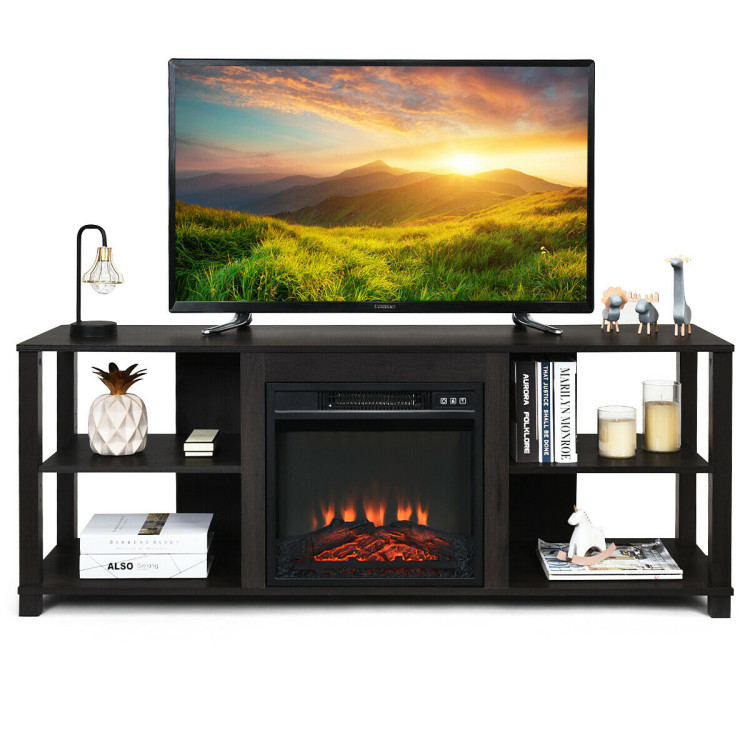 2-Tier TV Storage Cabinet Console with Adjustable ShelvesCostway Gallery View 7 of 11