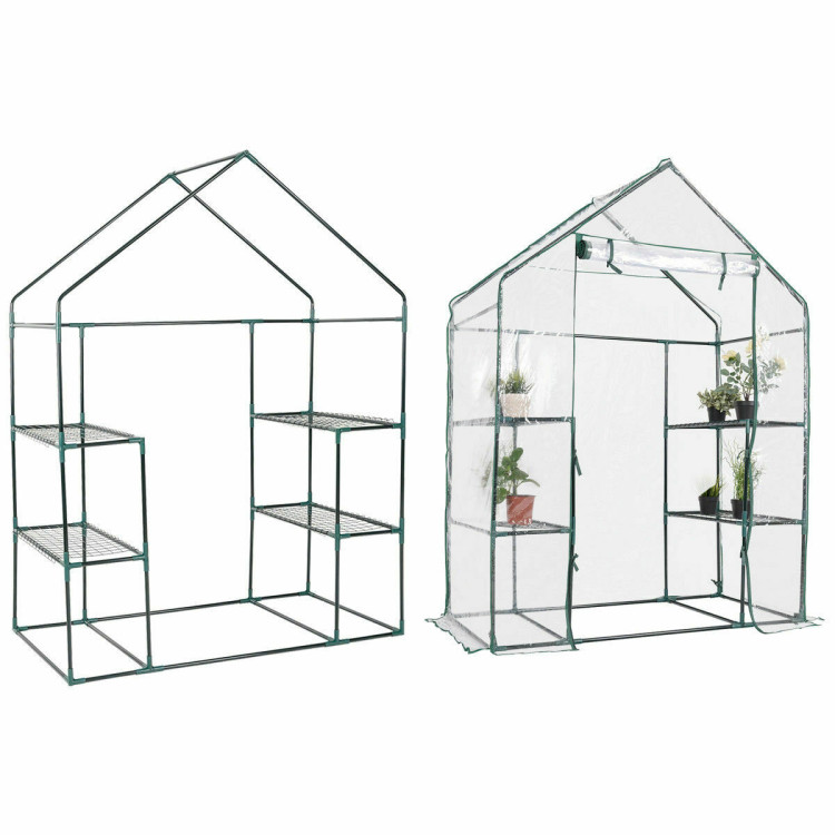 Portable Outdoor 4 Shelves GreenhouseCostway Gallery View 10 of 13