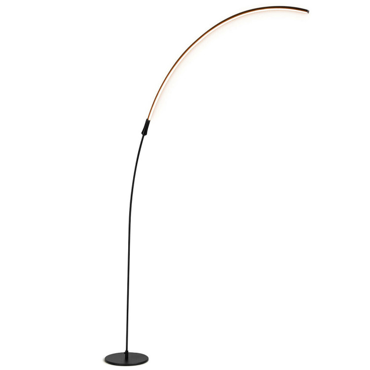 LED Arc Floor Lamp with 3 Brightness Levels-BlackCostway Gallery View 4 of 11