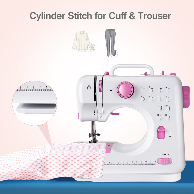 Free-Arm Crafting Mending Sewing Machine with 12 Built-in StitchedCostway Gallery View 9 of 19