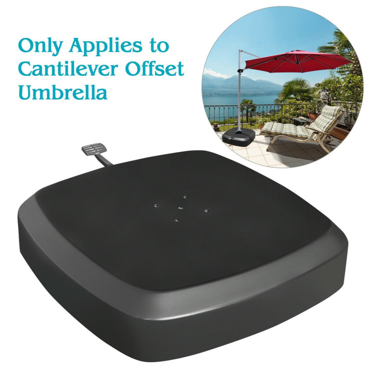 Patio Cantilever Offset Umbrella Base with Wheels for Garden Poolside DeckCostway Gallery View 9 of 12