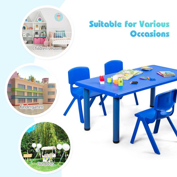 4-pack Kids Plastic Stackable Classroom Chairs-Blue - Gallery View 9 of 12