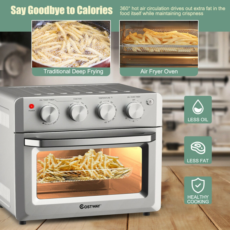 19 Qt Dehydrate Convection Air Fryer Toaster Oven with 5 AccessoriesCostway Gallery View 10 of 12
